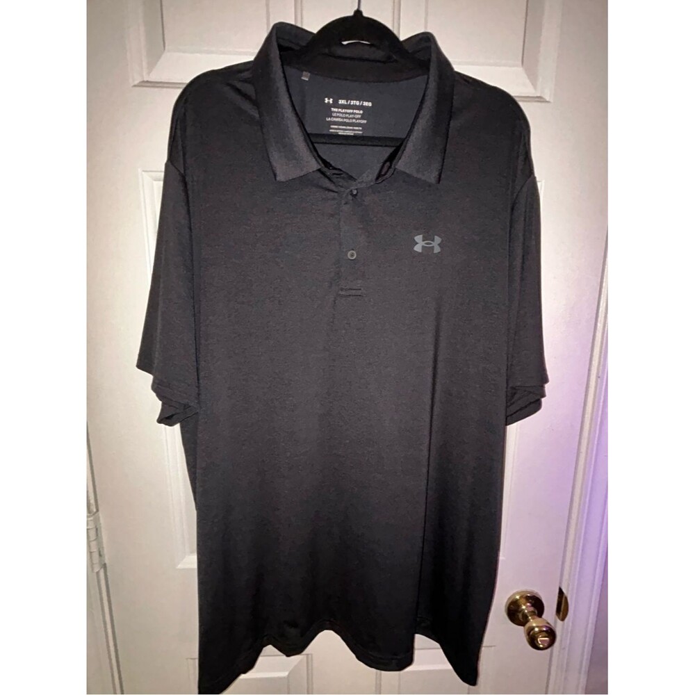 Under Armour Men’s Charcoal Polo with Gray Logo
